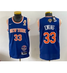 Men New Yok Knicks  33 Patrick Ewing Black 2026 Finals Champions Patch Statement Edition Stitched Jersey