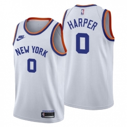 Men New York Knicks 0 Jared Harper Men Nike Releases Classic Edition NBA 75th Anniversary Jersey White