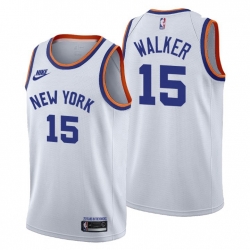 Men New York Knicks 15 Kemba Walker Men Nike Releases Classic Edition NBA 75th Anniversary Jersey White