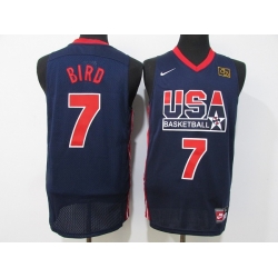 Men USA Basketball 7 Larry Bird Navy Stitched Jersey