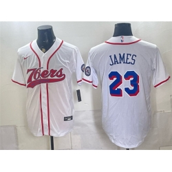 Men-s-Philadelphia-76ers--23-LeBron-James-White-Cool-Base-Stitched-Baseball-Jersey-579-72468