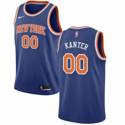 Mens Nike New York Knicks 00 Enes Kanter Swingman Royal Blue NBA Jersey Icon Edition 