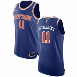 Mens Nike New York Knicks 11 Frank Ntilikina Authentic Royal Blue NBA Jersey Icon Edition 