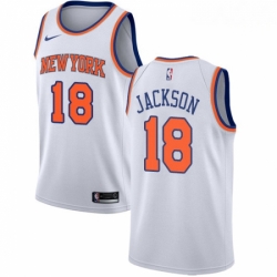 Mens Nike New York Knicks 18 Phil Jackson Authentic White NBA Jersey Association Edition