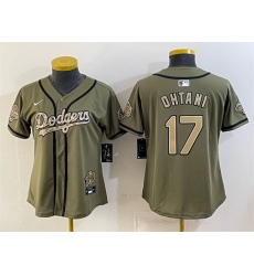 Women Los Angeles Dodgers  17 Shohei Ohtani Olive 2026 Military Appreciation Game Day