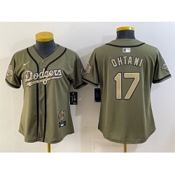Women Los Angeles Dodgers  17 Shohei Ohtani Olive 2026 Military Appreciation Game Day