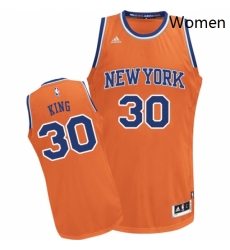 Womens Adidas New York Knicks 30 Bernard King Swingman Orange Alternate NBA Jersey