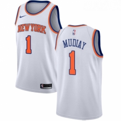 Womens Nike New York Knicks 1 Emmanuel Mudiay Swingman White NBA Jersey Association Edition 