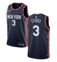 Womens Nike New York Knicks 3 John Starks Swingman Navy Blue NBA Jersey 2018 19 City Edition