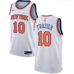 Youth Nike New York Knicks 10 Walt Frazier Authentic White NBA Jersey Association Edition