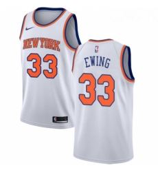 Youth Nike New York Knicks 33 Patrick Ewing Swingman White NBA Jersey Association Edition