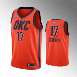 Men Oklahoma City Thunder 17 Dennis Schroder Orange Stitched Basketball Jersey