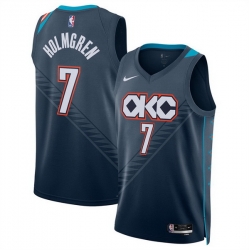 Men Oklahoma City Thunder 7 Chet Holmgren Navy 2025 26 City Edition Stitched Basketball Jersey