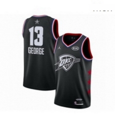 Mens Jordan Oklahoma City Thunder 13 Paul George Swingman Black 2019 All Star Game Basketball Jersey 