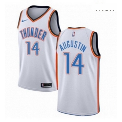 Mens Nike Oklahoma City Thunder 14 DJ Augustin Authentic White Home NBA Jersey Association Edition