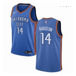 Mens Nike Oklahoma City Thunder 14 DJ Augustin Swingman Royal Blue Road NBA Jersey Icon Edition