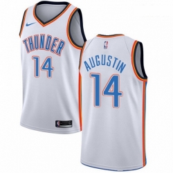 Mens Nike Oklahoma City Thunder 14 DJ Augustin Swingman White Home NBA Jersey Association Edition