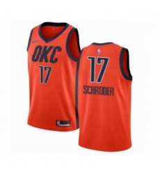 Mens Nike Oklahoma City Thunder 17 Dennis Schroder Orange Swingman Jersey Earned Edition 