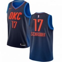 Mens Nike Oklahoma City Thunder 17 Dennis Schroder Swingman Navy Blue NBA Jersey Statement Edition 