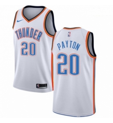 Mens Nike Oklahoma City Thunder 20 Gary Payton Authentic White Home NBA Jersey Association Edition