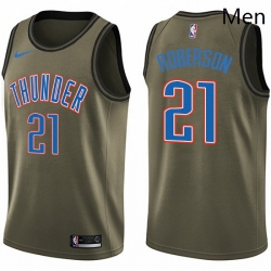 Mens Nike Oklahoma City Thunder 21 Andre Roberson Swingman Green Salute to Service NBA Jersey 