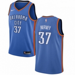 Mens Nike Oklahoma City Thunder 37 Kevin Hervey Swingman Royal Blue NBA Jersey Icon Edition 