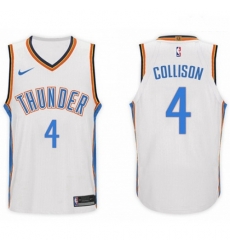 Nike NBA Oklahoma City Thunder 4 Nick Collison Jersey 2017 18 New Season White Jersey 