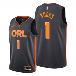 Men Orlando Magic 1 Jalen Suggs Black Men 2019 20 Black City Edition NBA Jersey