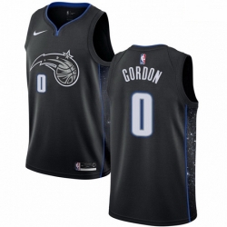 Mens Nike Orlando Magic 0 Aaron Gordon Swingman Black NBA Jersey City Edition