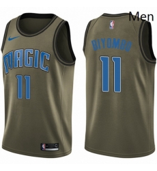 Mens Nike Orlando Magic 11 Bismack Biyombo Swingman Green Salute to Service NBA Jersey