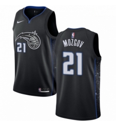 Mens Nike Orlando Magic 21 Timofey Mozgov Swingman Black NBA Jersey City Edition 