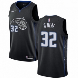 Mens Nike Orlando Magic 32 Shaquille O Neal Swingman Black NBA Jersey City Editi