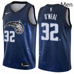 Mens Nike Orlando Magic 32 Shaquille ONeal Authentic Blue NBA Jersey City Edition