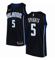 Mens Nike Orlando Magic 5 Marreese Speights Swingman Black Alternate NBA Jersey Statement Edition 