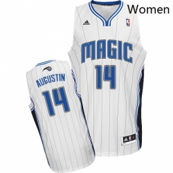 Womens Adidas Orlando Magic 14 DJ Augustin Swingman White Home NBA Jersey