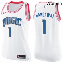 Womens Nike Orlando Magic 1 Penny Hardaway Swingman WhitePink Fashion NBA Jersey