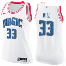 Womens Nike Orlando Magic 33 Grant Hill Swingman WhitePink Fashion NBA Jersey