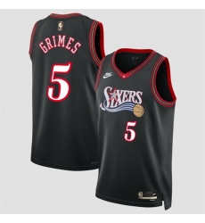 Men Philadelphia 76ers 5 Quentin Grimes Black 2025 Classic Edition Stitched Jersey Men Philadelphia 76ers 5 Quentin Grimes Black 2025 Classic Edition Stitched Jersey