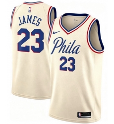 Men Philadelphia 76ers Lebron James #23 City Edition Ice Cream Color Stitched NBA Jersey
