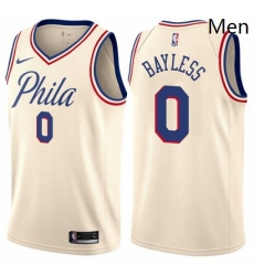 Mens Nike Philadelphia 76ers 0 Jerryd Bayless Swingman Cream NBA Jersey City Edition