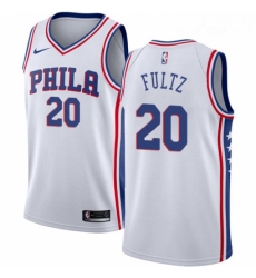 Mens Nike Philadelphia 76ers 20 Markelle Fultz Swingman White Home NBA Jersey Association Edition