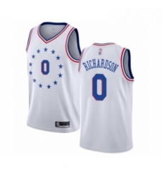 Mens Philadelphia 76ers 0 Josh Richardson White Swingman Jersey Earned Edition 