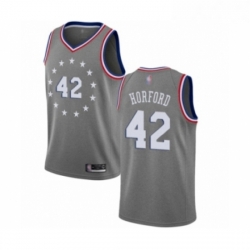 Mens Philadelphia 76ers 42 Al Horford Swingman Gray Basketball Jersey City Edition 