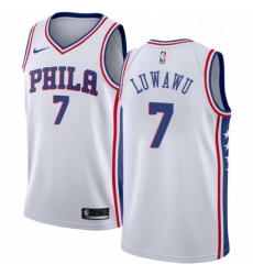 Womens Nike Philadelphia 76ers 7 Timothe Luwawu Swingman White Home NBA Jersey Association Edition