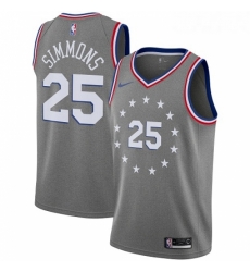 Youth Nike Philadelphia 76ers 25 Ben Simmons Swingman Gray NBA Jersey City Edition