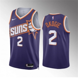 Men Phoenix Suns 2 Josh Okogie Purple Icon Edition Stitched Basketball Jersey