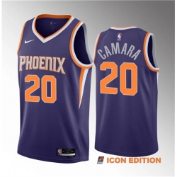 Men Phoenix Suns 20 Toumani Camara Purple 2023 Draft Icon Edition Stitched Basketball Jersey