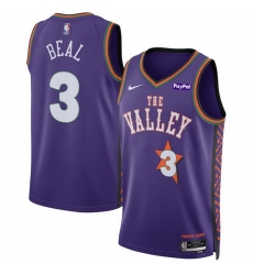 Men Phoenix Suns 3 Bradley Beal Purple 2024 25 City Edition Stitched Basketball Jersey