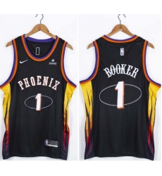 Men Suns 1 Devin Booker Black Nike Swingman Jersey