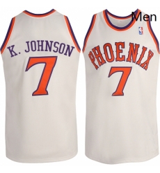 Mens Adidas Phoenix Suns 7 Kevin Johnson Swingman White New Throwback NBA Jersey